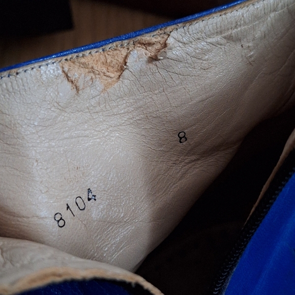 Vintage Leather men's boots Blue Size 8 - Picture 9 of 10